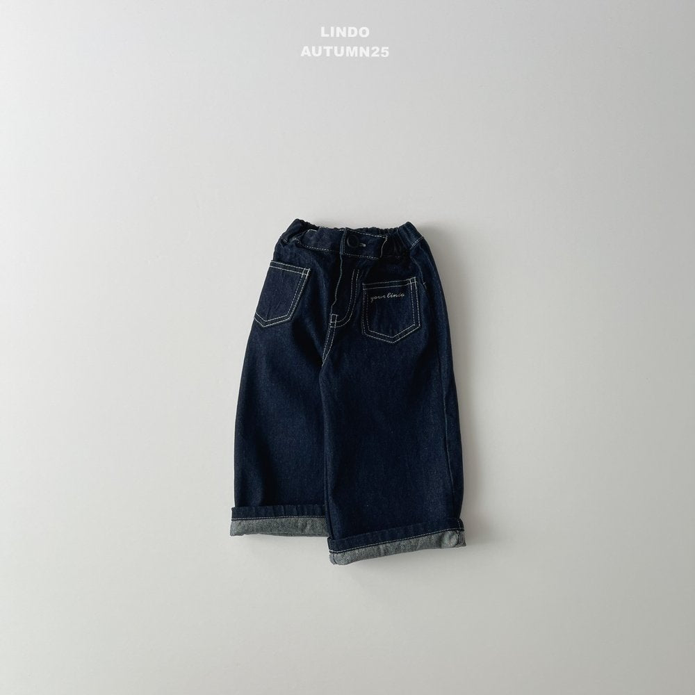 Wind denim pants
