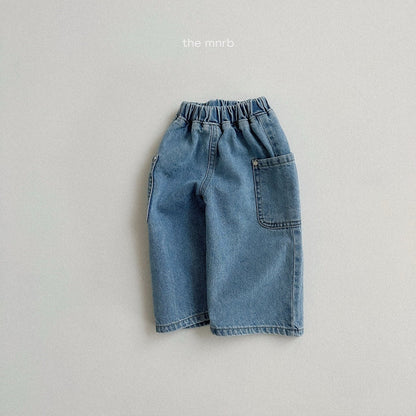 Side denim pants