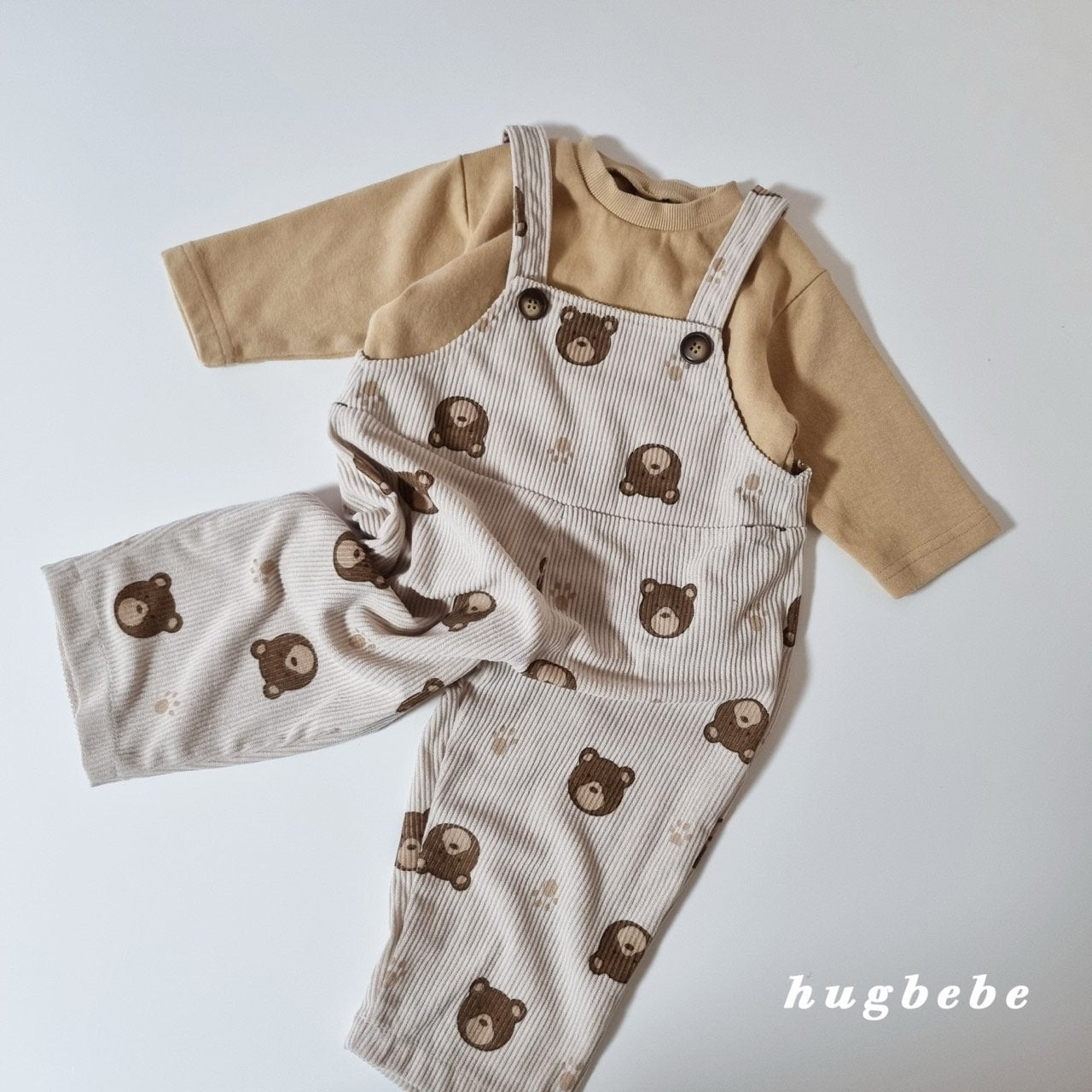 Corduroy bear overalls