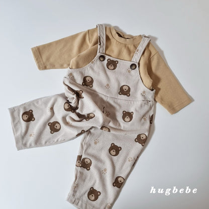Corduroy bear overalls