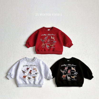 Fleece-lined mini dino sweatshirt