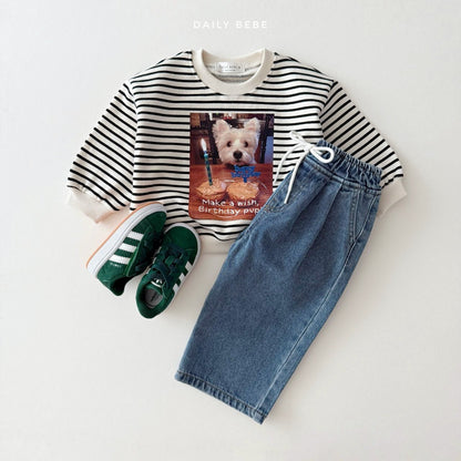 Banding denim pants