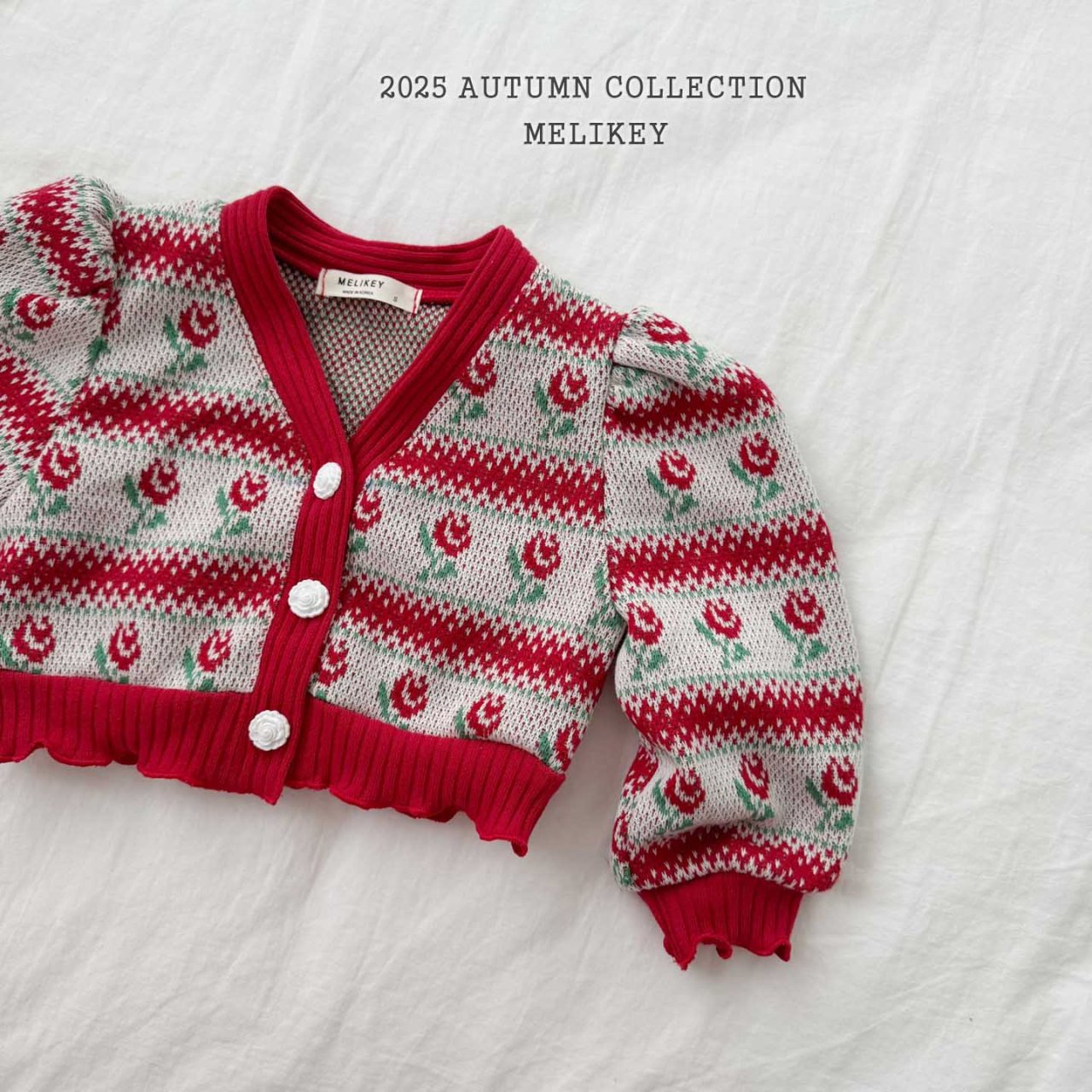 Striped rose cardigan