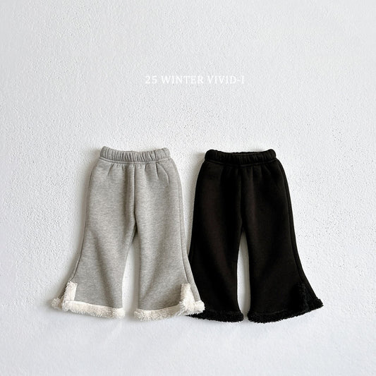Wool slit pants
