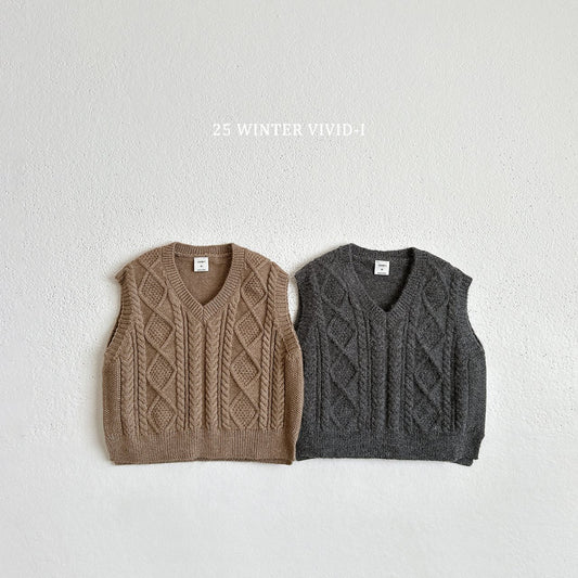 Cable knit vest