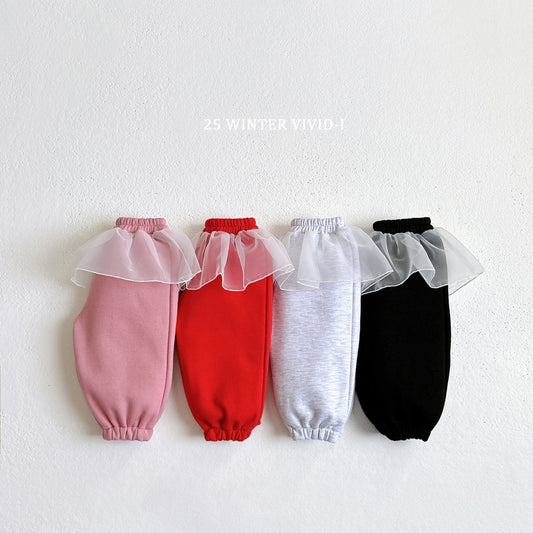 Fleece-lined chiffon skirt pants