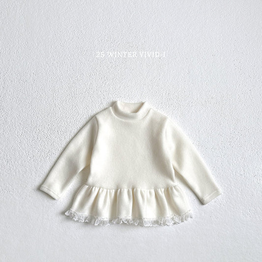 Frill mock neck top