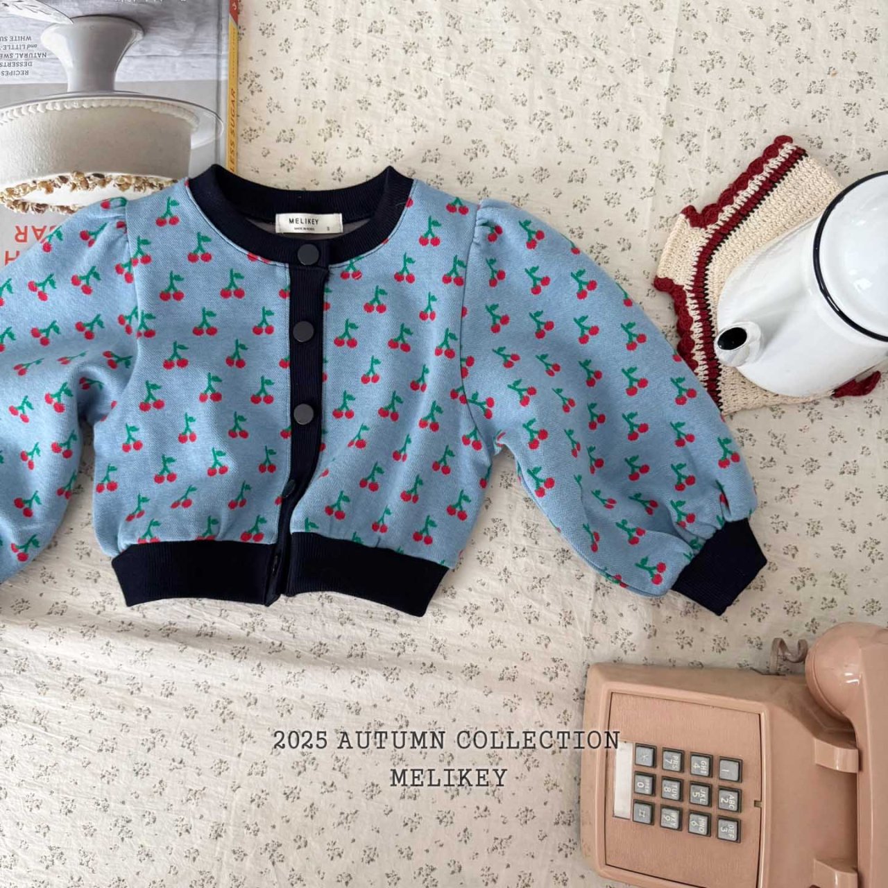 Cherry puff cardigan