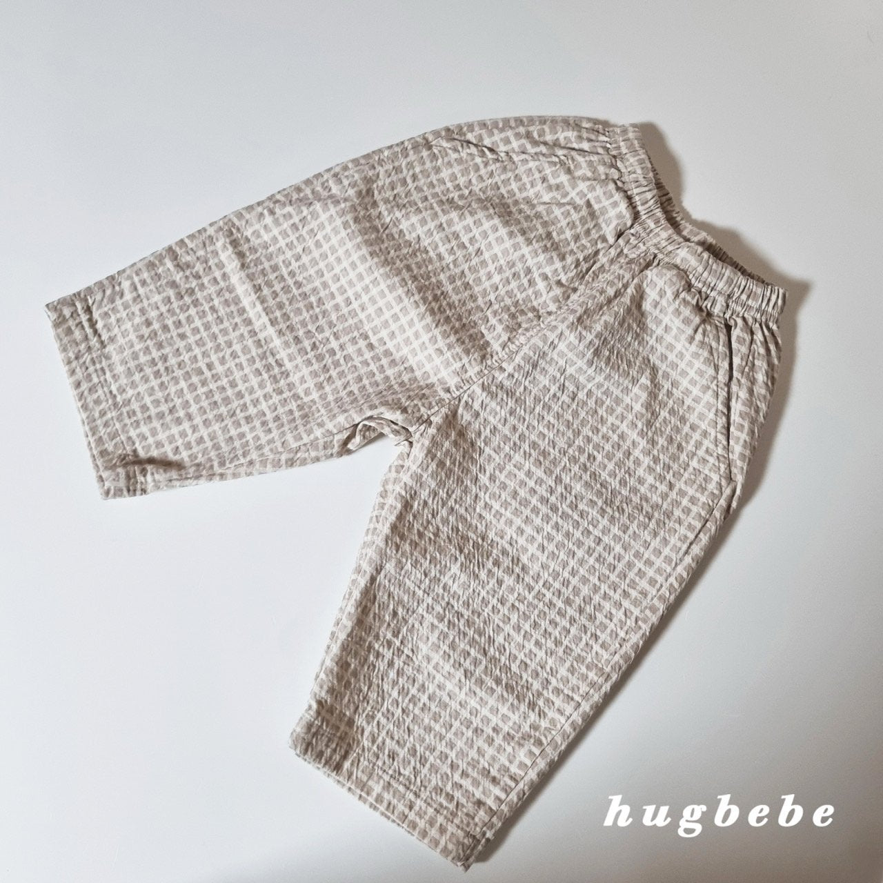 Autumn checkered baggy pants