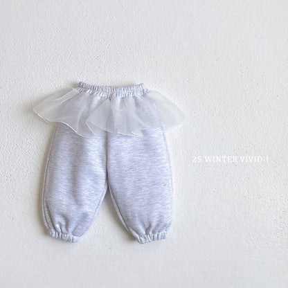 Fleece-lined chiffon skirt pants