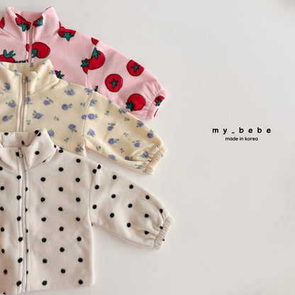Printed fleece zip up