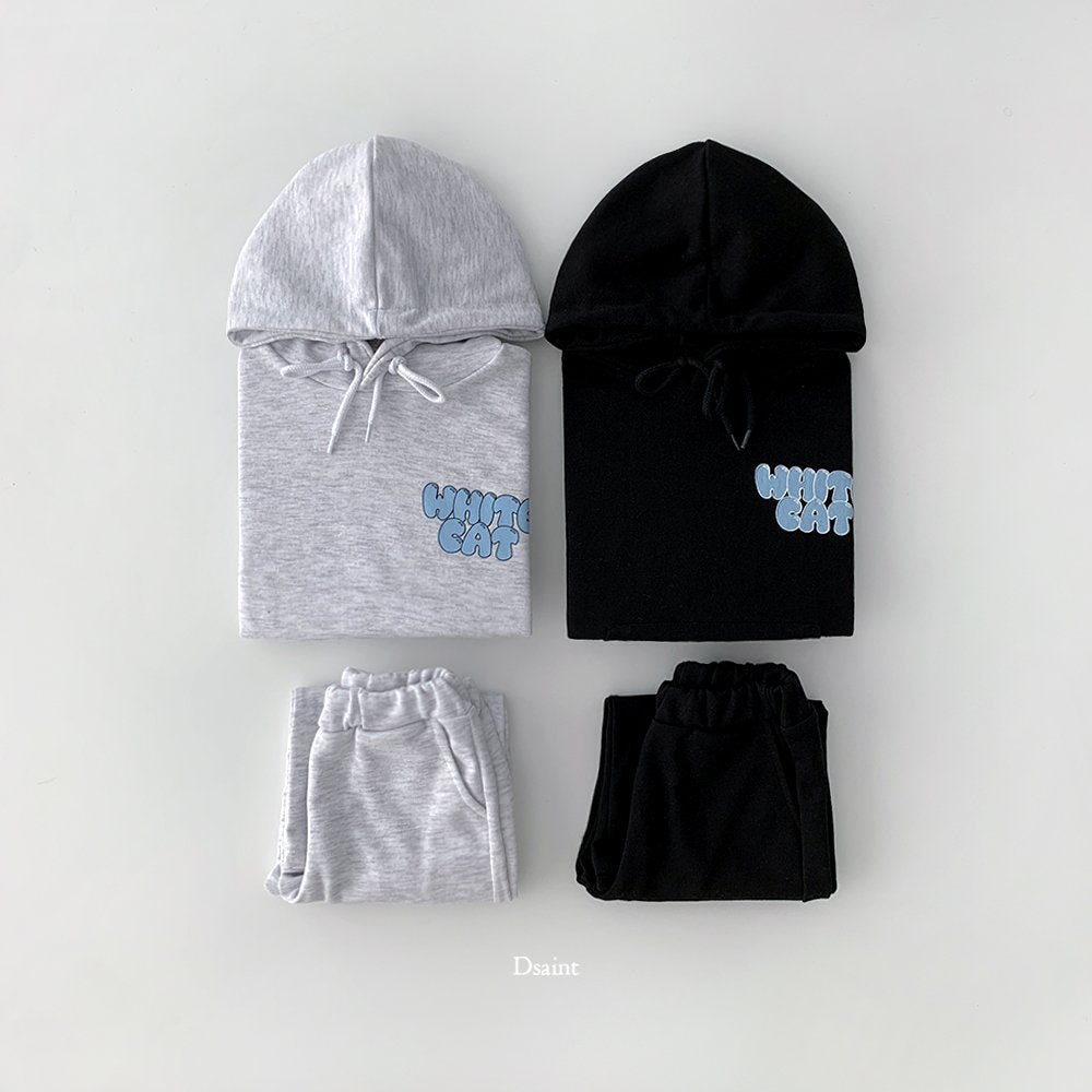 White cat hoodie set