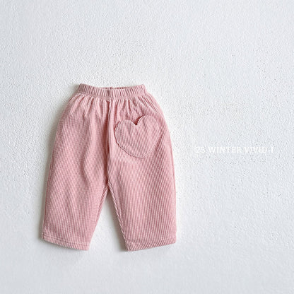 Heart pocket corduroy pants