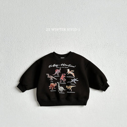 Fleece-lined mini dino sweatshirt