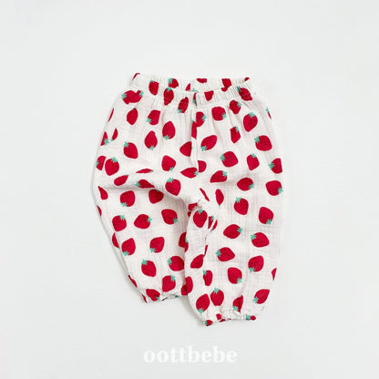 Veggie heart bear print pants