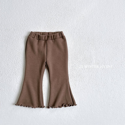 Winter plain flared pants