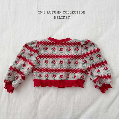 Striped rose cardigan