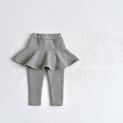 Winter fleece-lined skirt leggings
