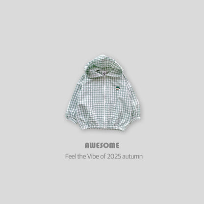 Checkered teddy bear windbreaker