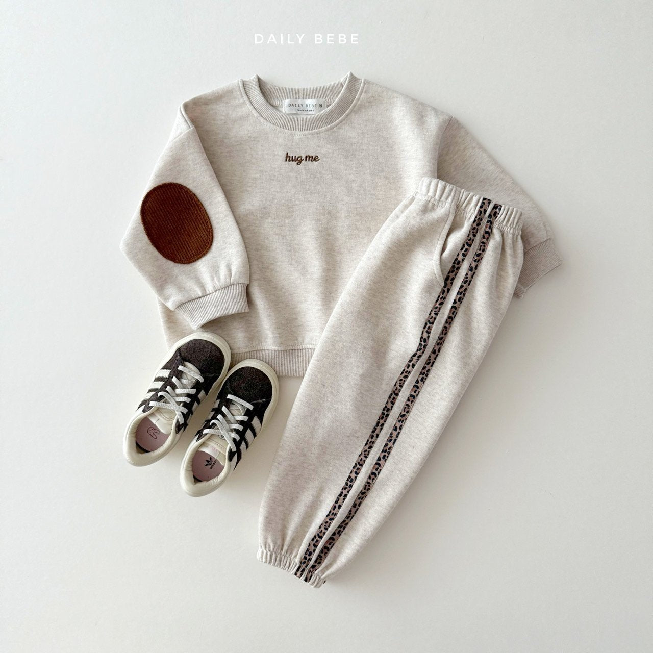 Leopard print tape jogger pants