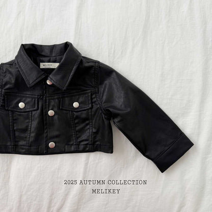 Leather short jacket