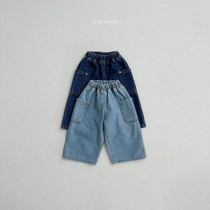 Side denim pants