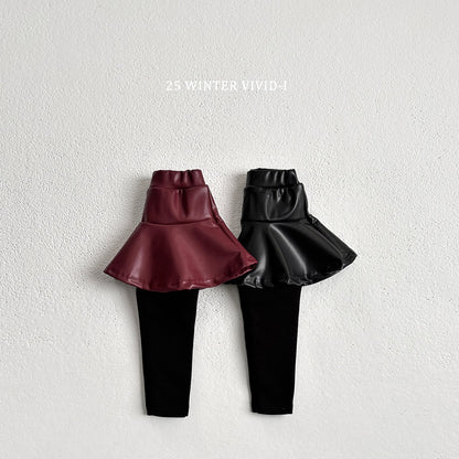 Leather skirt leggings