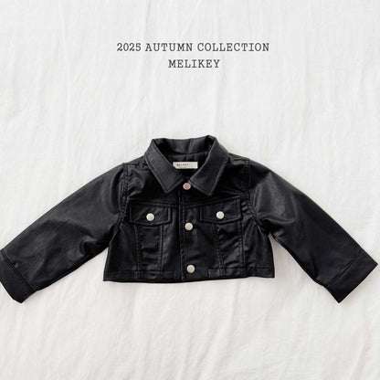 Leather short jacket
