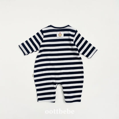 Mixed stripes onesie