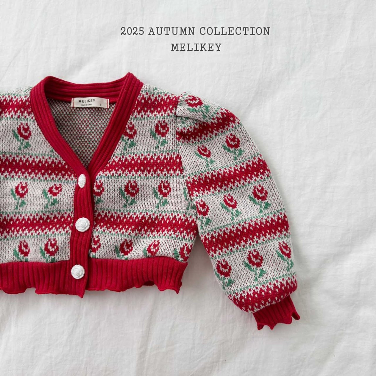 Striped rose cardigan