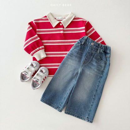 Collar striped shirt