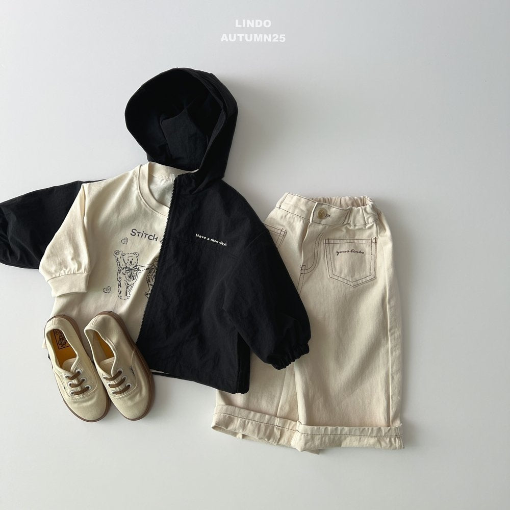 Wind denim pants