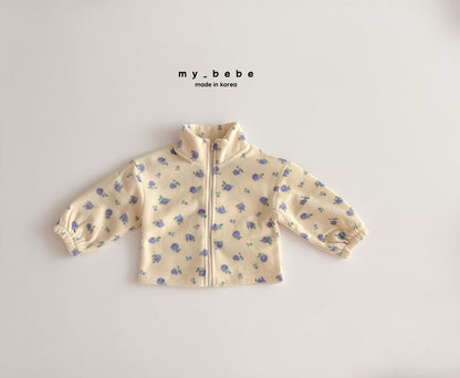 Printed fleece zip up