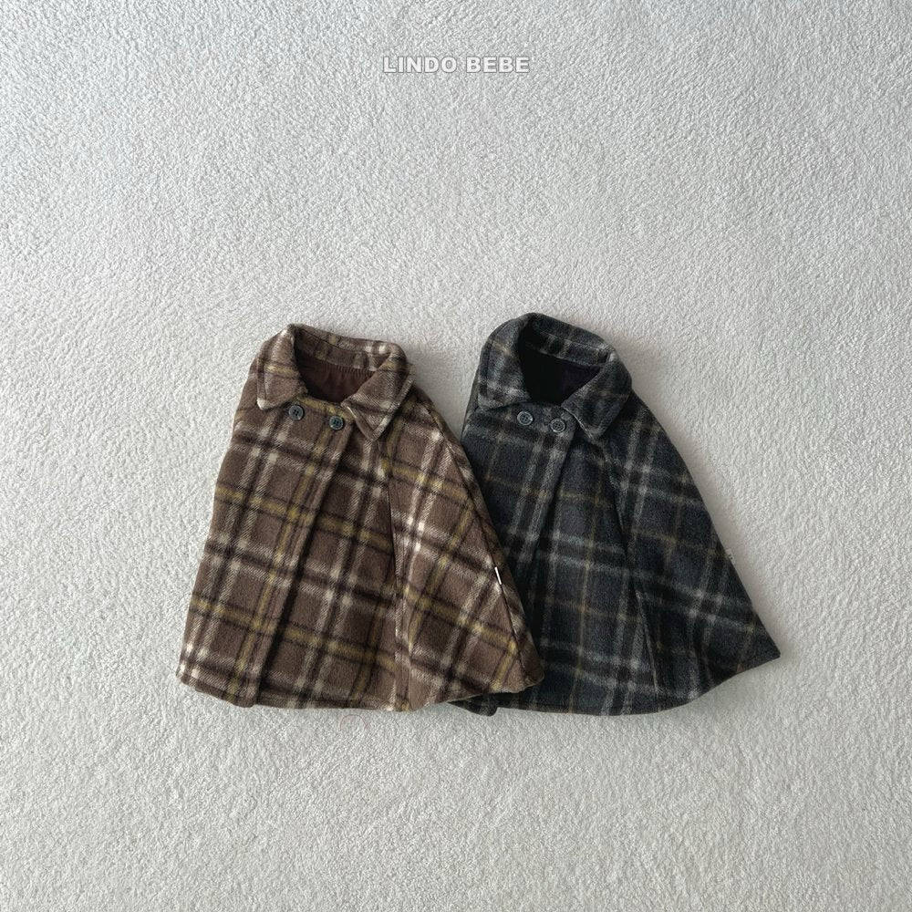 Check cape jacket