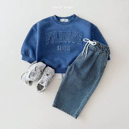 Banding denim pants
