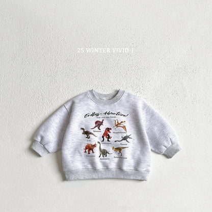 Fleece-lined mini dino sweatshirt