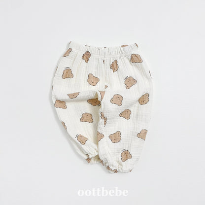 Veggie heart bear print pants