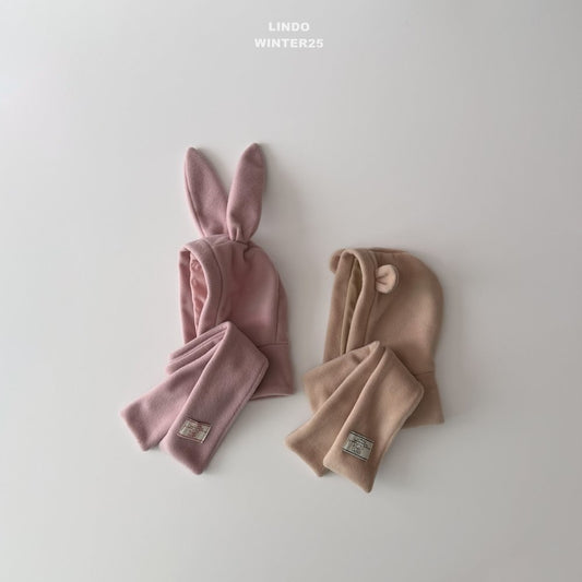 Bear & rabbit hoodie muffler