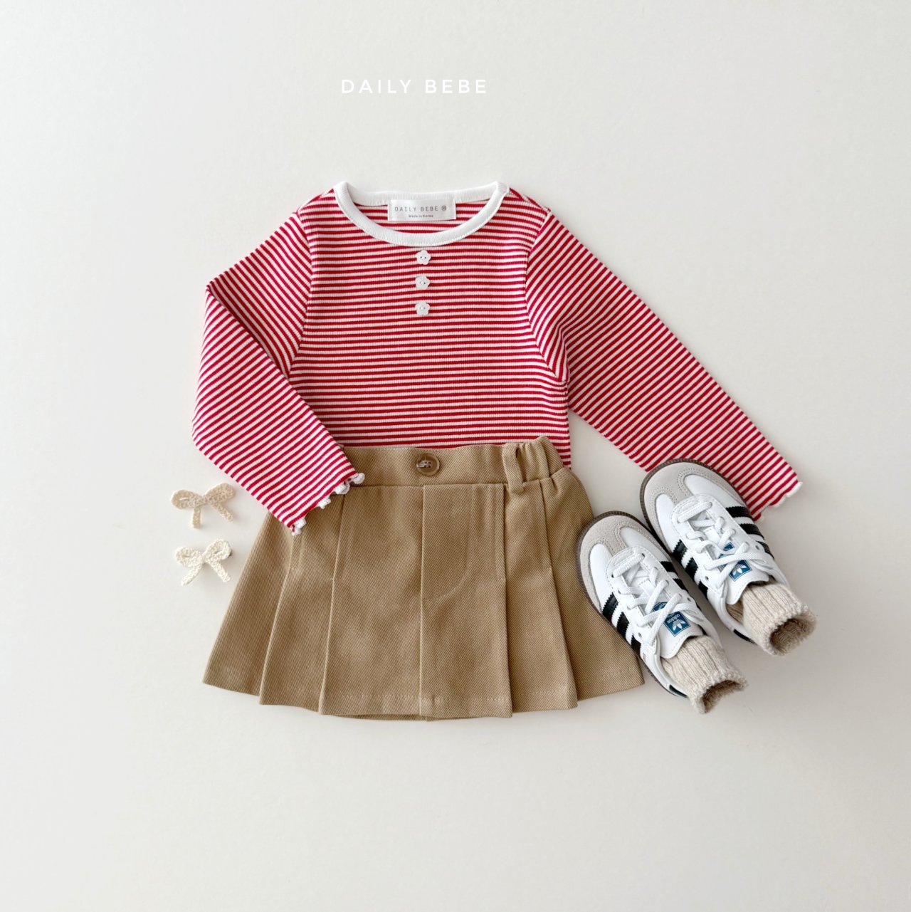 Striped button top