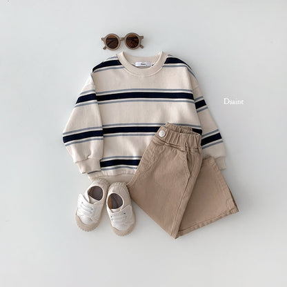 Ribbon striped sweatshirt
