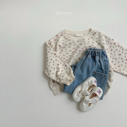 Side denim pants