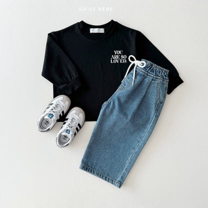 Banding denim pants