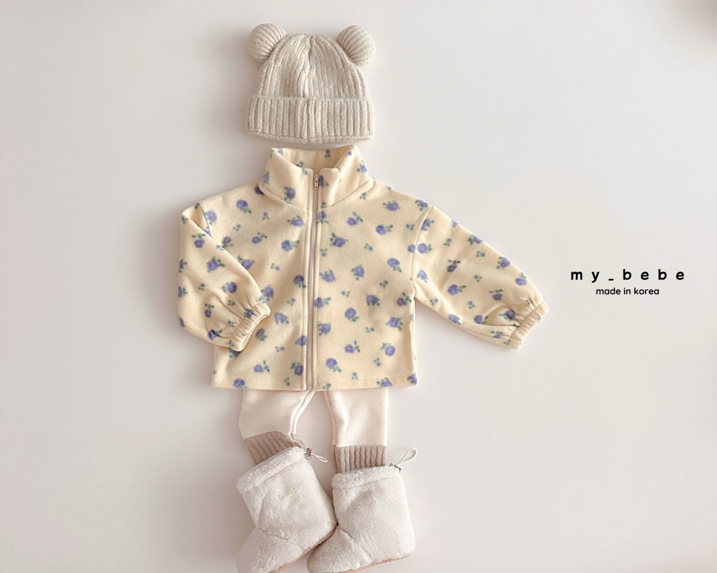Printed fleece zip up