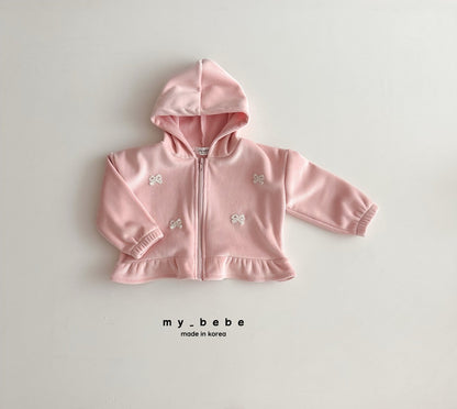 Velour frill zip up