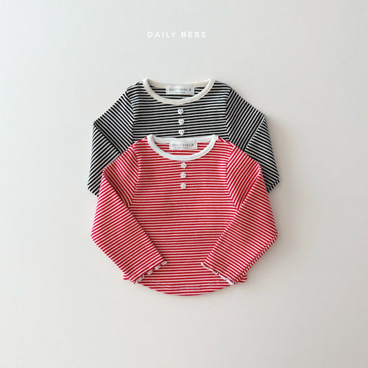 Striped button top