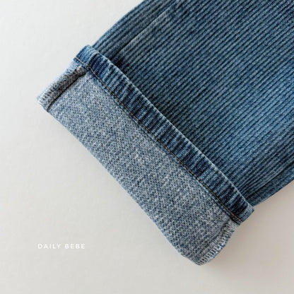 Fleece-lined denim pants