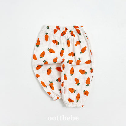Veggie heart bear print pants