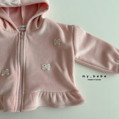 Velour frill zip up