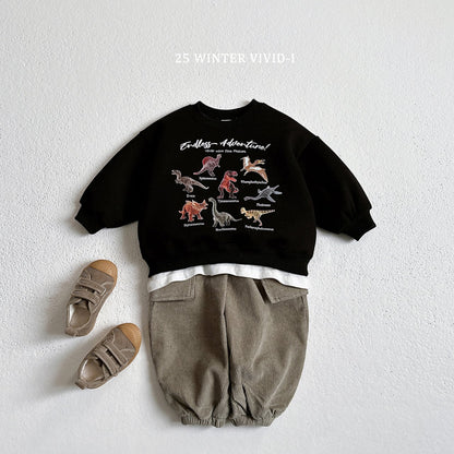 Fleece-lined mini dino sweatshirt