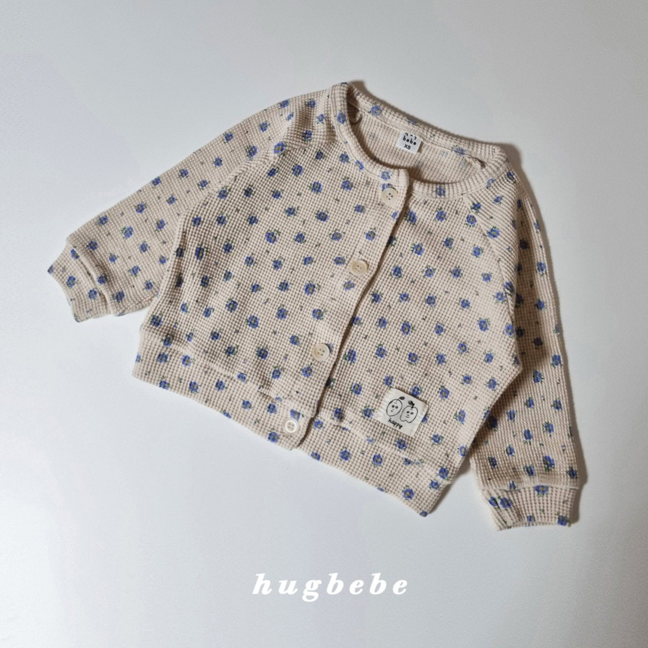 Flower waffle cardigan